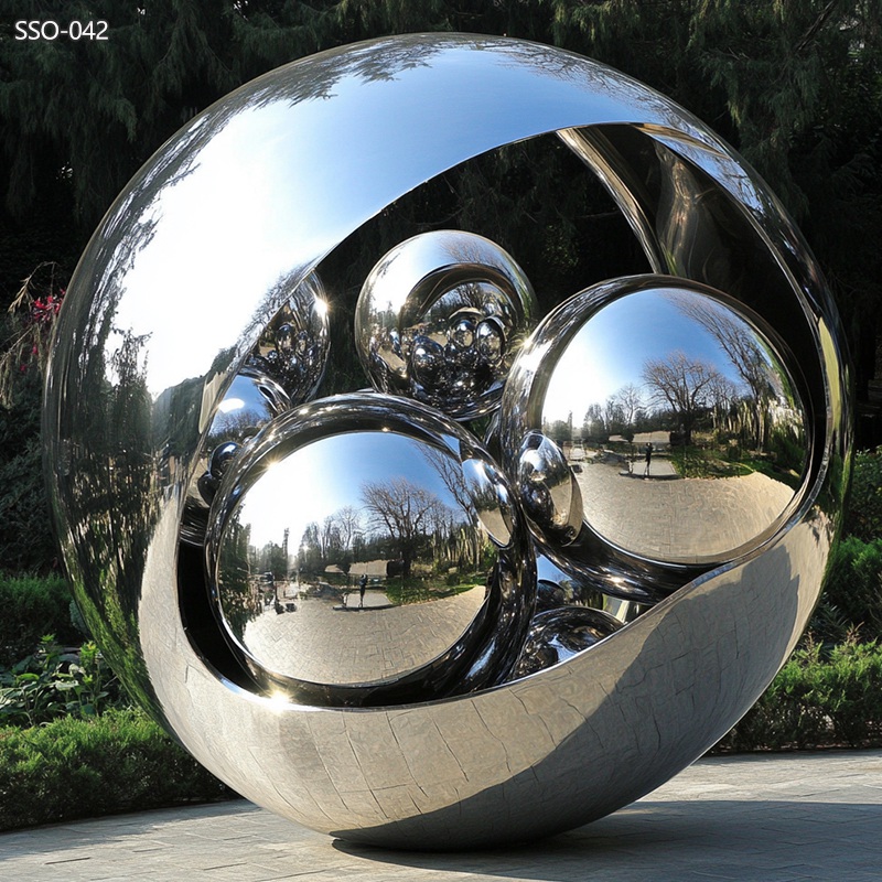 outdoor Bubble Stainless Steel Ball Sculpture