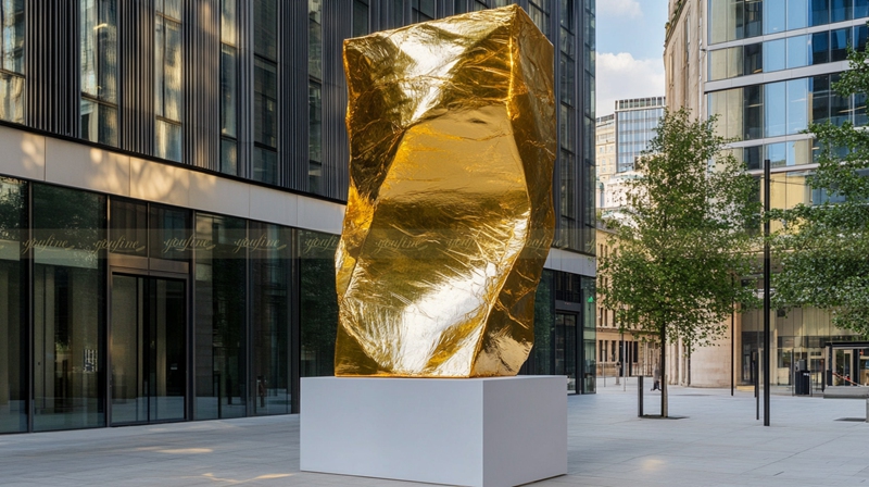 large Golden Stainless Steel Bag Sculpture