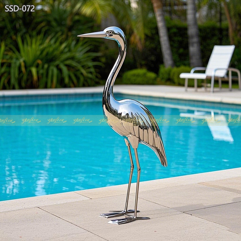 modern Heron Garden Sculpture