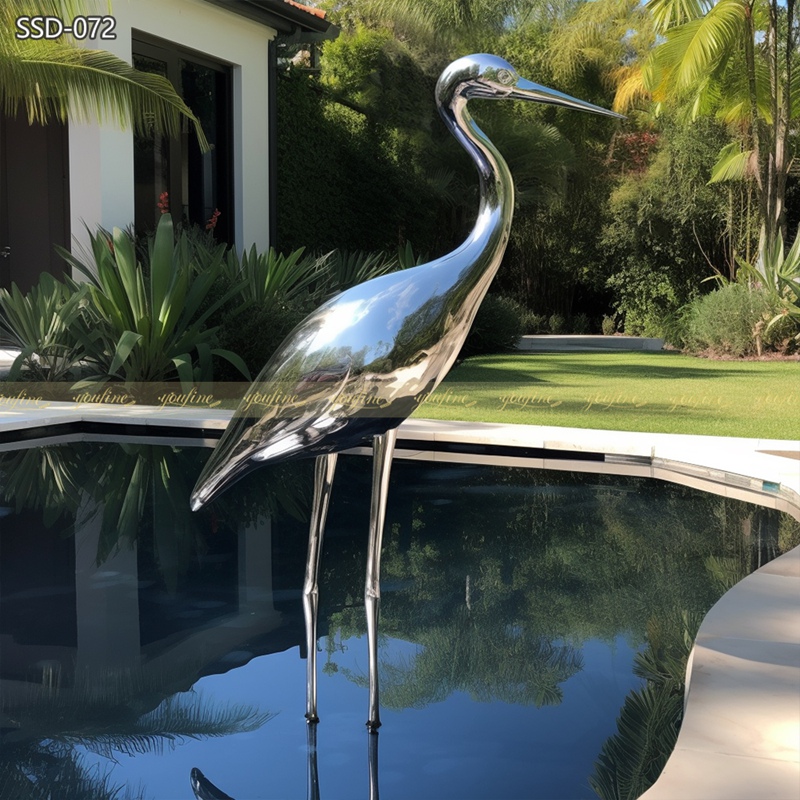 stainless steel Heron Garden Sculpture