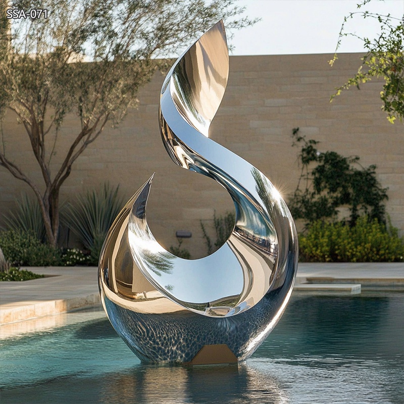 modern Stainless Steel Abstract Rising Sculpture