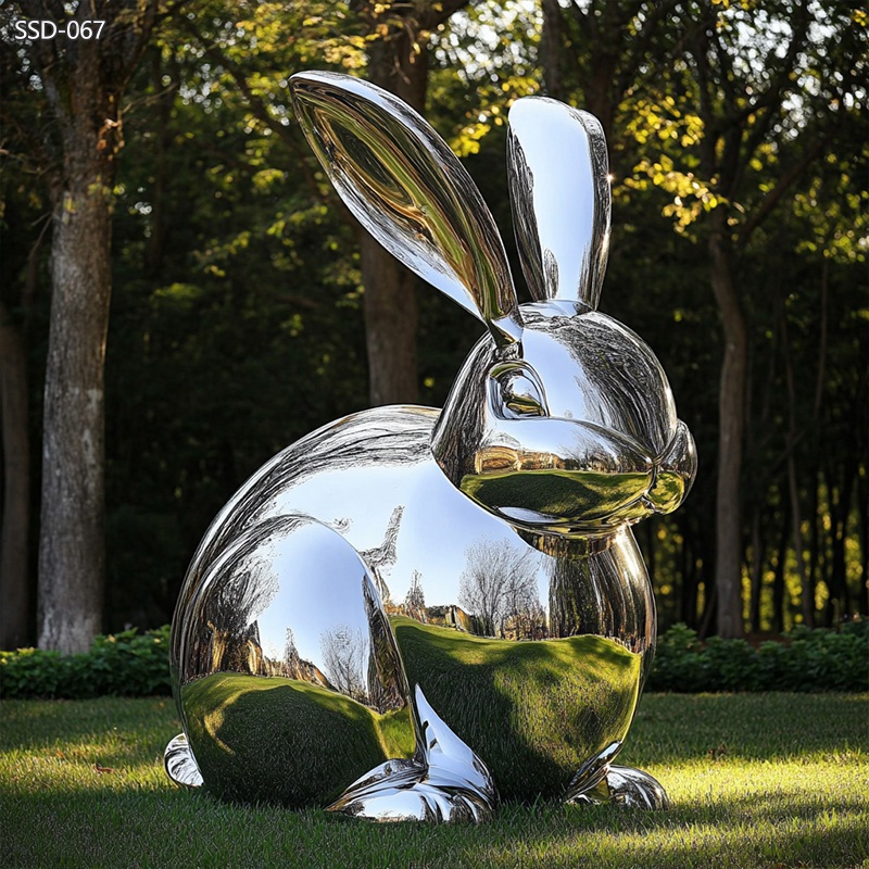 modern garden Stainless Steel Rabbit Sculpture