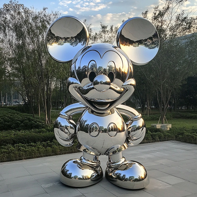 large stainless steel Modern Mickey Mouse Outdoor Statue