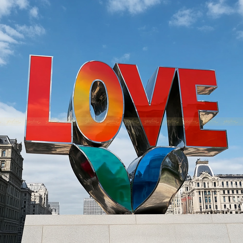 colorful modern LOVE Sculpture