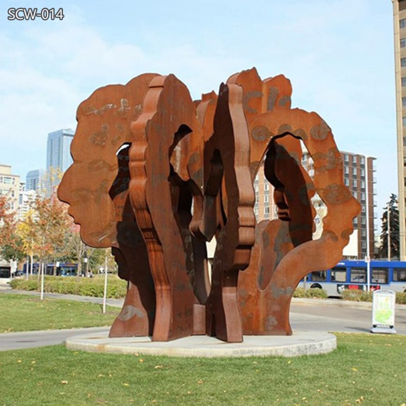 Corten Steel Alberta Teachers Centennial Sculpture