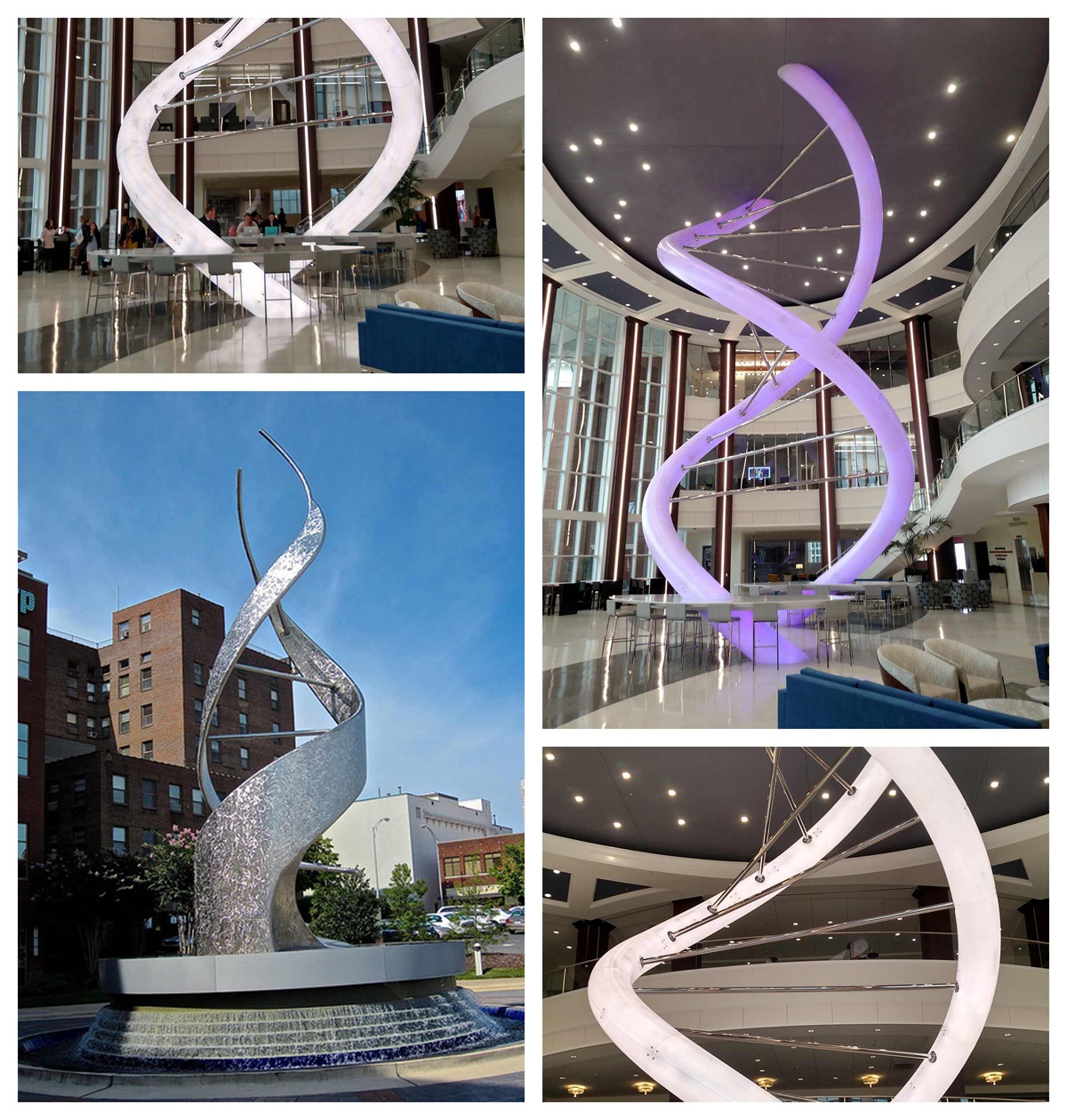 stainless steel DNA of Innovation sculpture