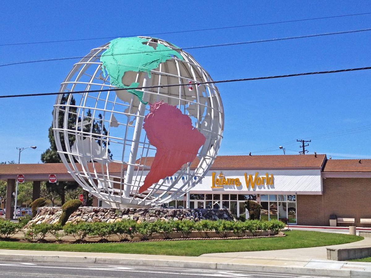 stainless steel Globe of Global Learning sculpture