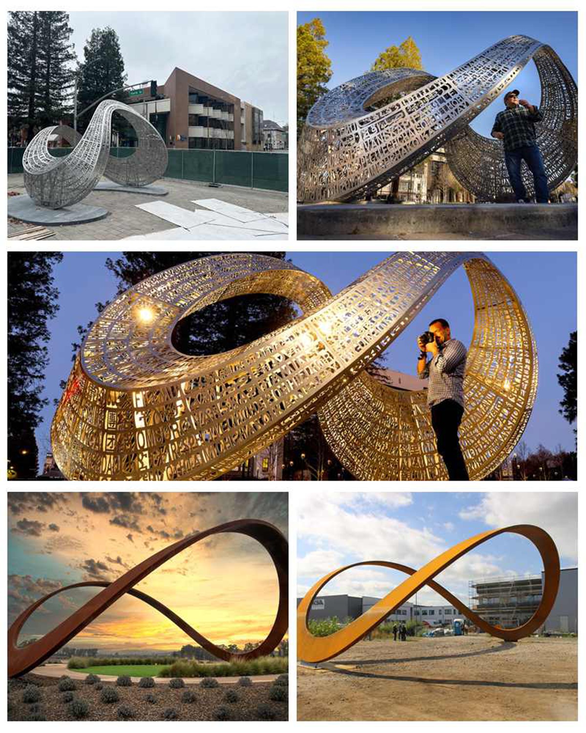 stainless steel Infinity Loop of Possibilities sculpture (2)