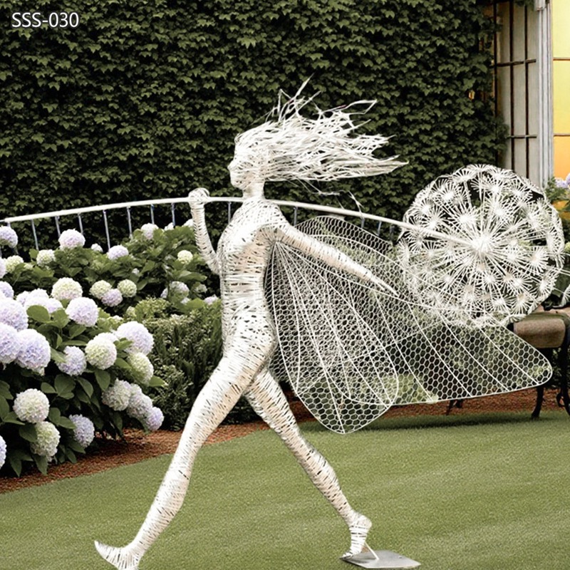 outdoor Metal Fairy Sculpture for Yard Art