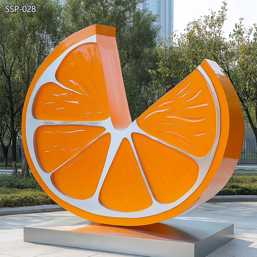 orange color Metal Orange Sculpture