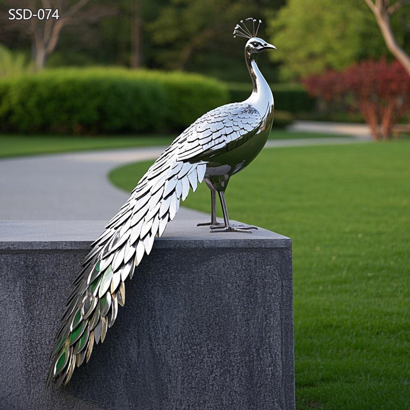 Stainless Steel Outdoor Peacock Statue SSD-074