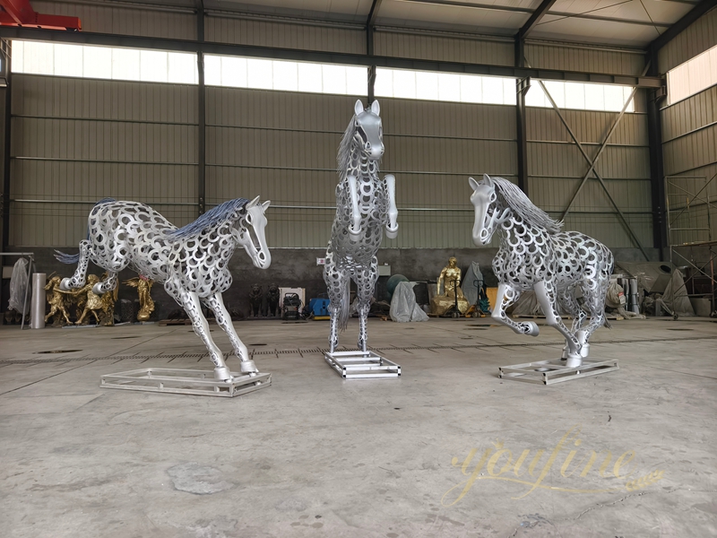 life size metal Hollow Art Horse Sculpture