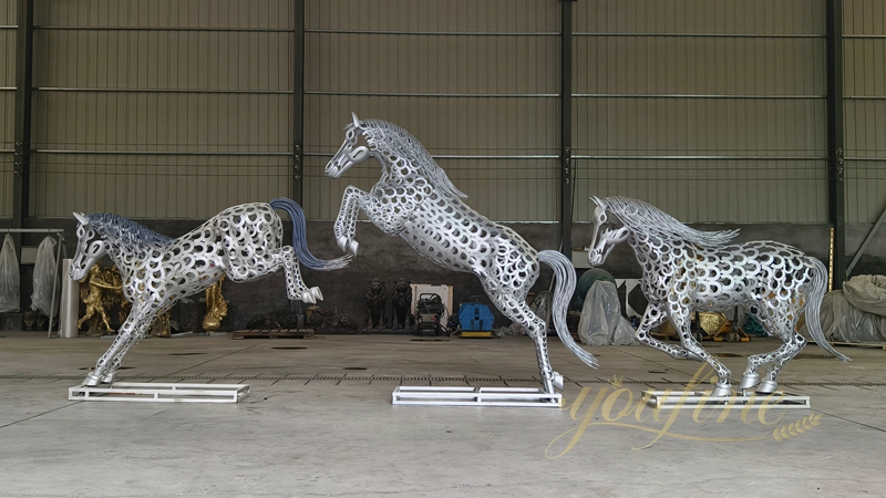 life size metal Hollow Art Horse Sculpture