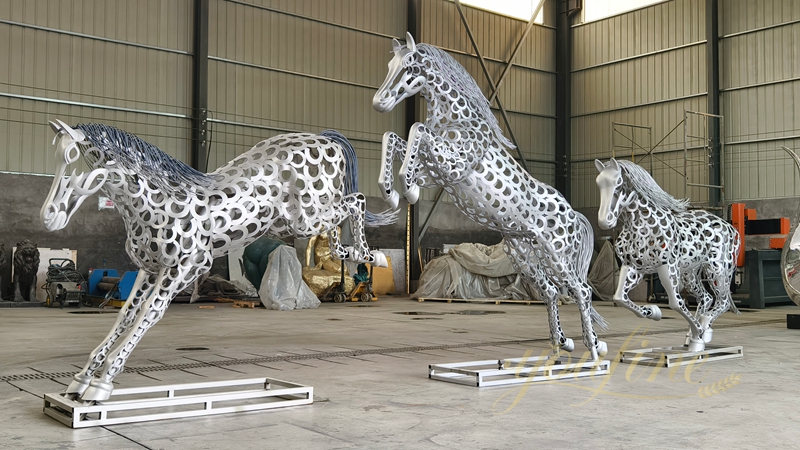 life size metal Hollow Art Horse Sculpture