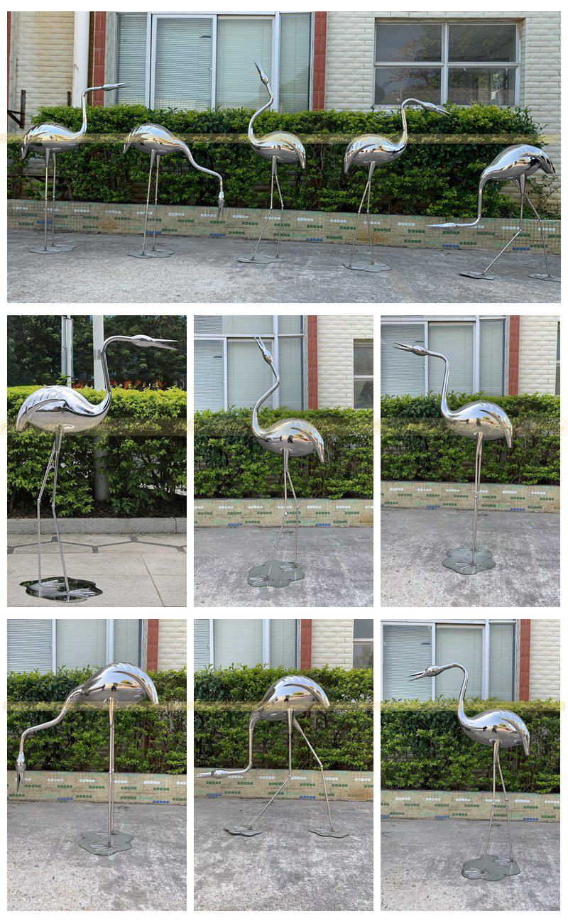 youfine factory stainless steel crane sculptures